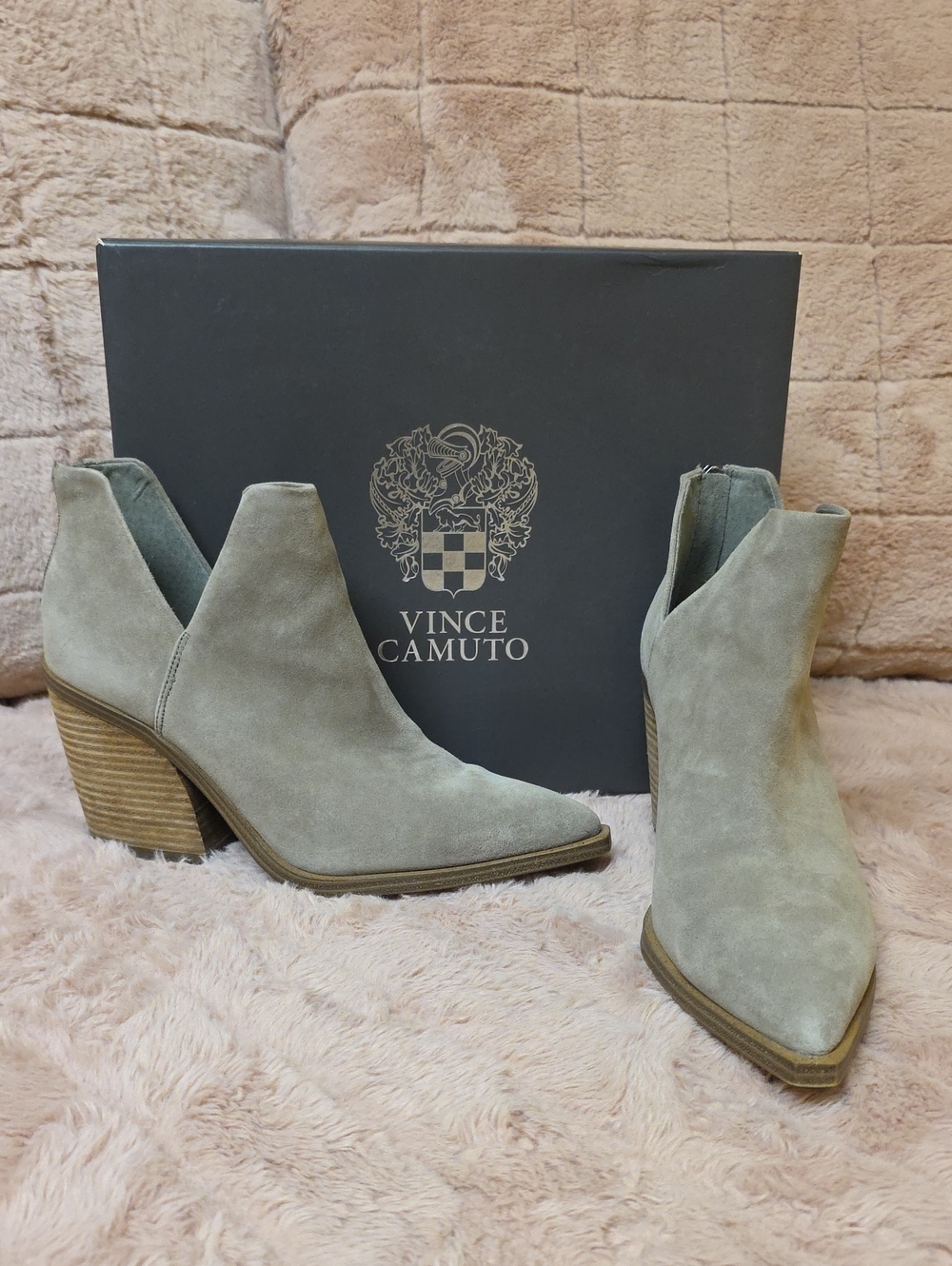 Vince Camuto Pointed Toe Suede Ankle Booties